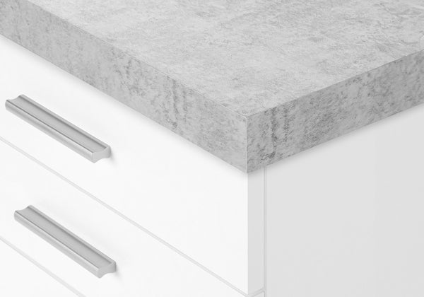 Monarch Specialties File Cabinet, Rolling Mobile, Storage Drawers, Printer Stand, Office, Work, White And Grey Cement Laminate, Contemporary, Modern White,Black,Grey, Black,Grey Particle Board,Hollow,Core,Laminate,Mdf I 7051