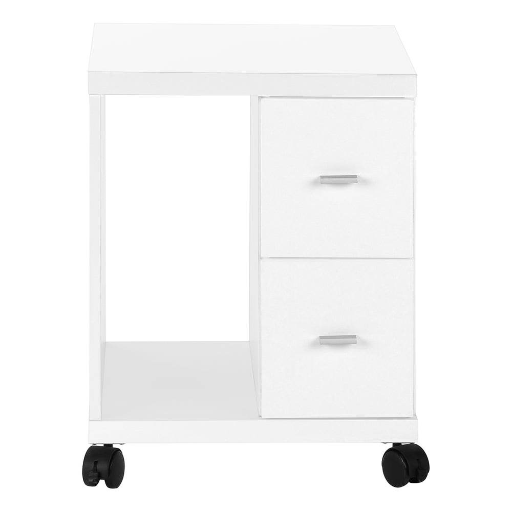 Monarch Specialties Office, File Cabinet, Printer Cart, Rolling File Cabinet, Mobile, Storage, Work, White Laminate, Contemporary, Modern White Particle Board,Hollow,Core,Laminate,Mdf I 7055