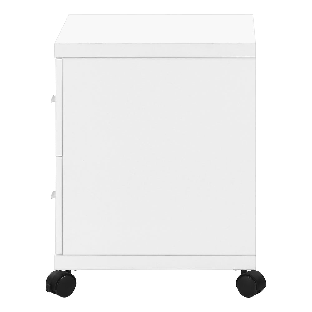 Monarch Specialties Office, File Cabinet, Printer Cart, Rolling File Cabinet, Mobile, Storage, Work, White Laminate, Contemporary, Modern White Particle Board,Hollow,Core,Laminate,Mdf I 7055