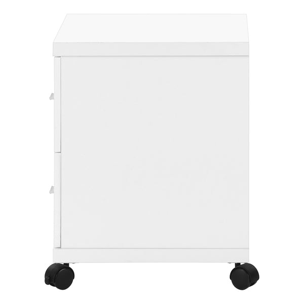 Monarch Specialties Office, File Cabinet, Printer Cart, Rolling File Cabinet, Mobile, Storage, Work, White Laminate, Contemporary, Modern White Particle Board,Hollow,Core,Laminate,Mdf I 7055