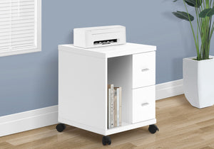 Monarch Specialties Office, File Cabinet, Printer Cart, Rolling File Cabinet, Mobile, Storage, Work, White Laminate, Contemporary, Modern White Particle Board,Hollow,Core,Laminate,Mdf I 7055