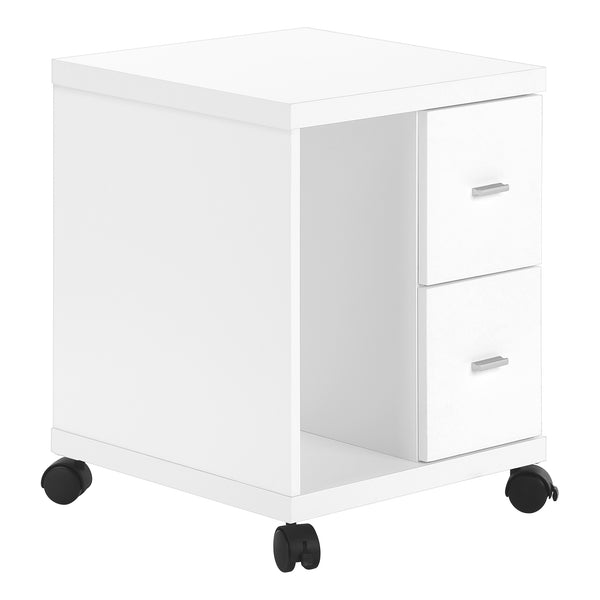 Monarch Specialties Office, File Cabinet, Printer Cart, Rolling File Cabinet, Mobile, Storage, Work, White Laminate, Contemporary, Modern White Particle Board,Hollow,Core,Laminate,Mdf I 7055