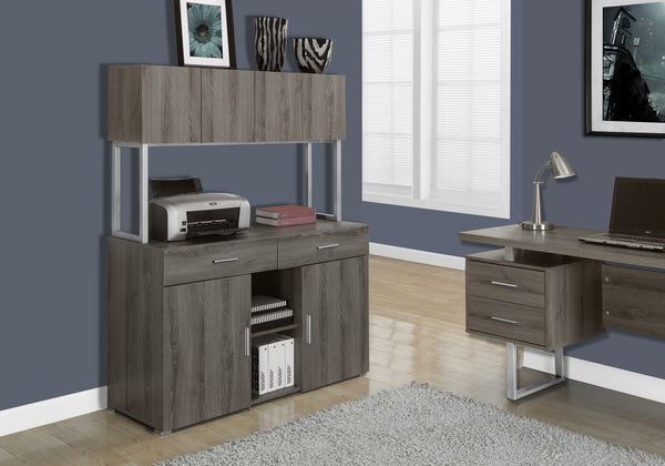 Monarch Specialties Storage, Drawers, File, Office, Work, Brown Laminate, Grey Metal, Contemporary, Modern Dark Taupe,Silver, Silver Particle Board,Hollow,Core,Laminate,Mdf,Metal I 7067