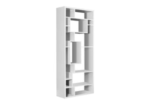Monarch Specialties Bookshelf, Bookcase, Etagere, 72"H, Office, Bedroom, White Laminate, Contemporary, Modern White Particle Board,Hollow,Core,Laminate,Mdf I 7071