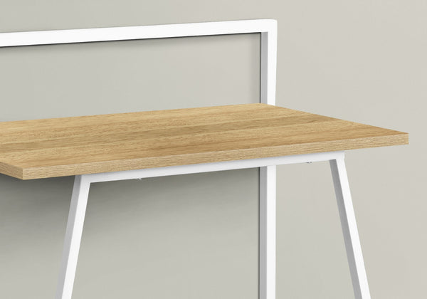 Monarch Specialties Computer Desk, Home Office, Laptop, 30"L, Work, Natural Laminate, White Metal, Contemporary, Modern Natural Mdf,Metal I 7119