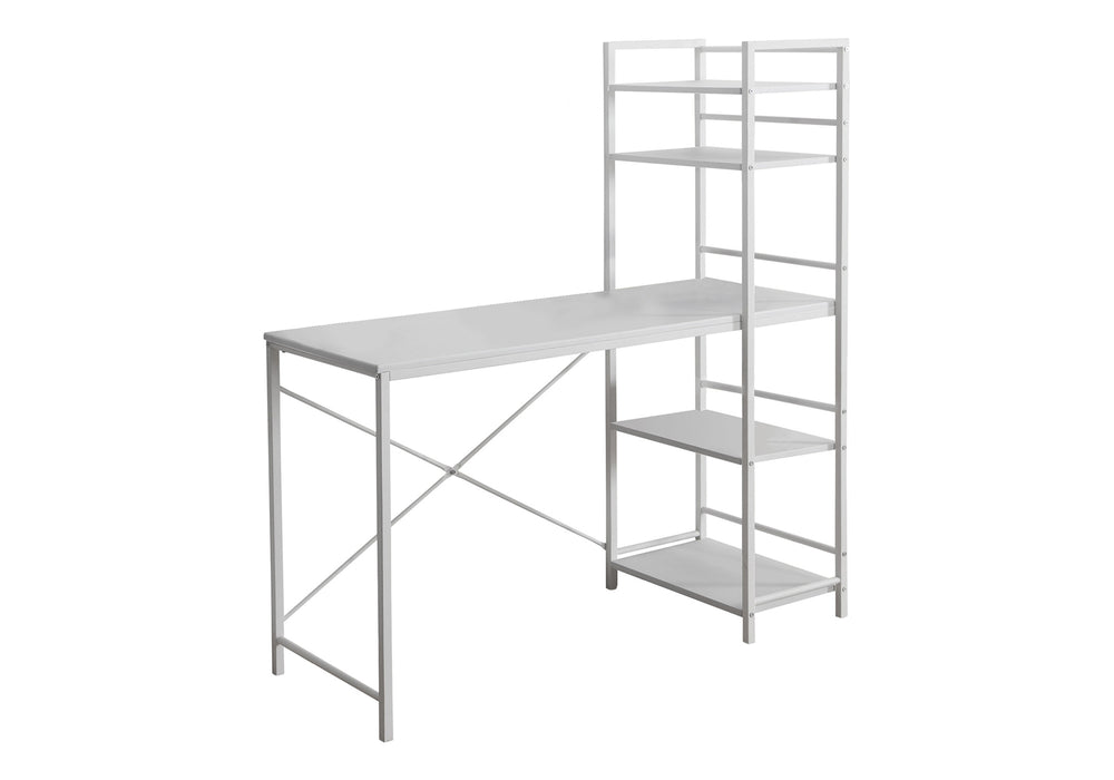 Monarch Specialties Computer Desk, Home Office, Laptop, Storage Shelves, 48"L, Work, White Laminate, White Laminate, Contemporary, Modern White Mdf,Metal I 7165