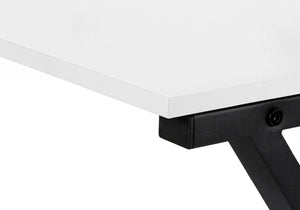 Monarch Specialties Computer Desk, Home Office, Corner, 55"L, L Shape, Work, Laptop, White Laminate, Black Metal, Contemporary, Modern White Mdf,Laminate,Metal I 7195