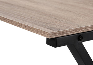 Monarch Specialties Computer Desk, Home Office, Corner, 55"L, L Shape, Work, Laptop, Brown Laminate, Black Metal, Contemporary, Modern Dark Taupe Mdf,Laminate,Metal I 7197