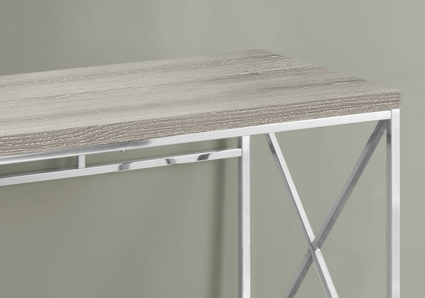 Monarch Specialties Computer Desk, Home Office, Laptop, Work, Brown Laminate, Chrome Metal, Contemporary, Modern Dark Taupe Particle Board,Laminate,Metal I 7204