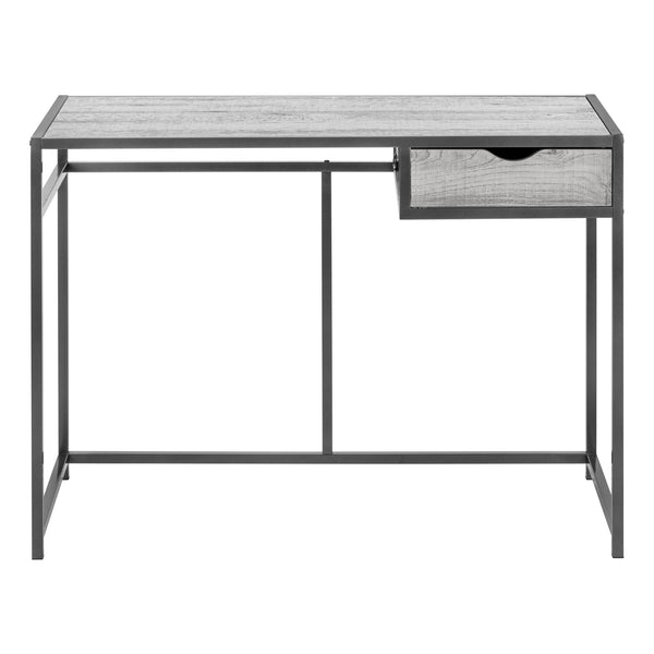 Monarch Specialties Computer Desk, Home Office, Laptop, Storage Drawer, 42"L, Work, Grey Laminate, Black Metal, Contemporary, Modern Grey,Dark Grey, Dark Grey Mdf,Metal I 7217