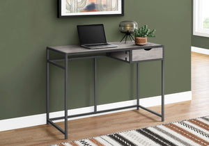 Monarch Specialties Computer Desk, Home Office, Laptop, Storage Drawer, 42"L, Work, Grey Laminate, Black Metal, Contemporary, Modern Grey,Dark Grey, Dark Grey Mdf,Metal I 7217