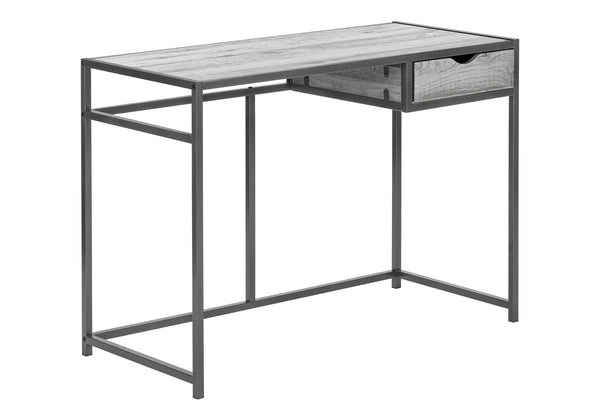 Monarch Specialties Computer Desk, Home Office, Laptop, Storage Drawer, 42"L, Work, Grey Laminate, Black Metal, Contemporary, Modern Grey,Dark Grey, Dark Grey Mdf,Metal I 7217