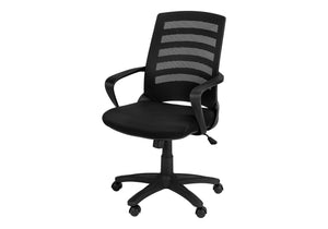 Monarch Specialties Office Chair, Adjustable Height, Swivel, Ergonomic, Armrests, Computer Desk, Work, Black Mesh, Black Metal, Contemporary, Modern Black Foam,Mdf,Metal,Nylon,Polypropylene,Polyester I 7224