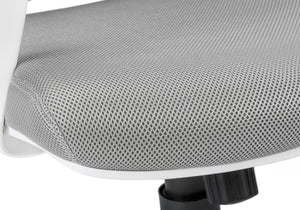 Monarch Specialties Office Chair, Adjustable Height, Swivel, Ergonomic, Armrests, Computer Desk, Work, Grey Mesh, Chrome Metal, Contemporary, Modern White,Grey, Grey Foam,Mdf,Metal,Nylon,Polypropylene,Polyester I 7225
