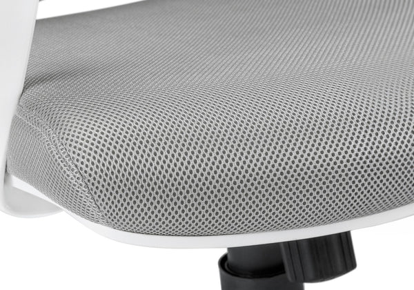 Monarch Specialties Office Chair, Adjustable Height, Swivel, Ergonomic, Armrests, Computer Desk, Work, Grey Mesh, Chrome Metal, Contemporary, Modern White,Grey, Grey Foam,Mdf,Metal,Nylon,Polypropylene,Polyester I 7225