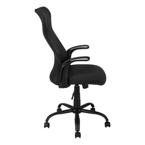 Monarch Specialties Office Chair, Adjustable Height, Swivel, Ergonomic, Armrests, Computer Desk, Work, Black Mesh, Black Metal, Contemporary, Modern Black Foam,Metal,Nylon,Plastic,Polyester I 7248