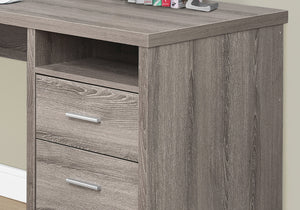 Monarch Specialties Computer Desk, Home Office, Corner, Left, Right Set-up, Storage Drawers, 80"L, L Shape, Work, Laptop, Brown Laminate, Grey Metal, Contemporary, Modern Dark Taupe Particle Board,Hollow,Core,Laminate,Mdf,Metal I 7255