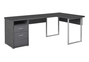 Monarch Specialties Computer Desk, Home Office, Corner, Left, Right Set-up, Storage Drawers, 80"L, L Shape, Work, Laptop, Grey Laminate, Grey Metal, Contemporary, Modern Grey Particle Board,Hollow,Core,Laminate,Mdf,Metal I 7257