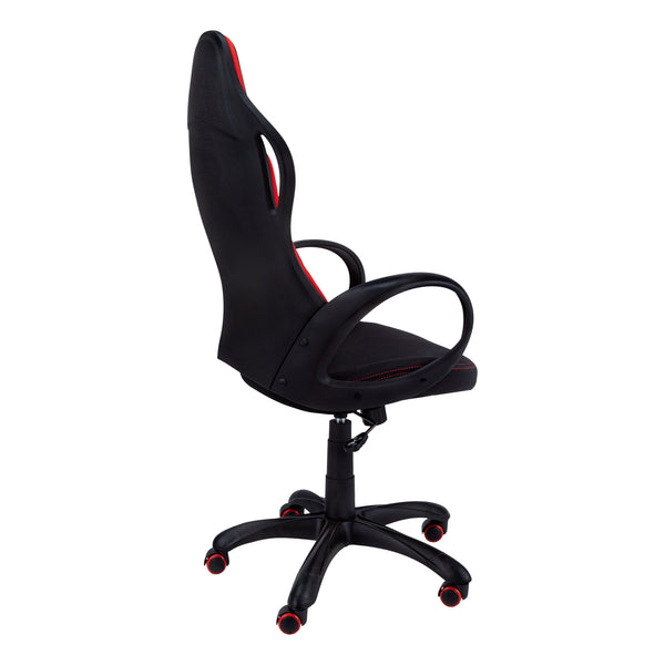 Monarch Specialties Office Chair, Gaming, Adjustable Height, Swivel, Ergonomic, Armrests, Computer Desk, Work, Black And Red Fabric, Black Metal, Contemporary, Modern Black,Red, Red Foam,Mdf,Metal,Nylon,Polypropylene,Polyester Blend I 7259
