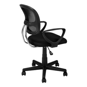 Monarch Specialties Office Chair, Adjustable Height, Swivel, Ergonomic, Armrests, Computer Desk, Work, Juvenile, Black Mesh, Black Metal, Contemporary, Modern Black Foam,Mdf,Metal,Polypropylene,Polyester I 7260