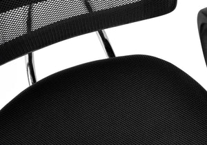Monarch Specialties Office Chair, Adjustable Height, Swivel, Ergonomic, Armrests, Computer Desk, Work, Juvenile, Black Mesh, Black Metal, Contemporary, Modern Black Foam,Mdf,Metal,Polypropylene,Polyester I 7260