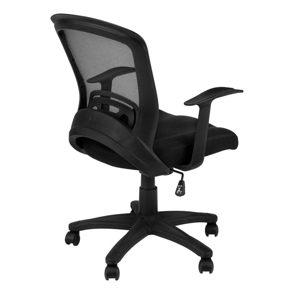 Monarch Specialties Office Chair, Adjustable Height, Swivel, Ergonomic, Armrests, Computer Desk, Work, Black Mesh, Black Metal, Contemporary, Modern Black Foam,Mdf,Metal,Nylon,Polypropylene,Polyester I 7265