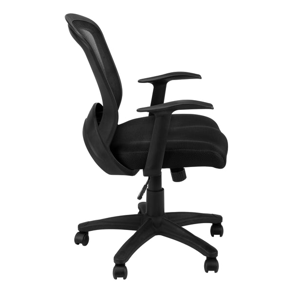 Monarch Specialties Office Chair, Adjustable Height, Swivel, Ergonomic, Armrests, Computer Desk, Work, Black Mesh, Black Metal, Contemporary, Modern Black Foam,Mdf,Metal,Nylon,Polypropylene,Polyester I 7265