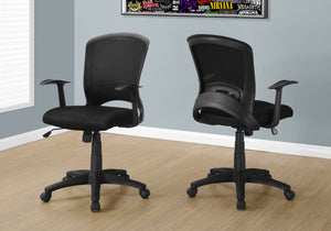 Monarch Specialties Office Chair, Adjustable Height, Swivel, Ergonomic, Armrests, Computer Desk, Work, Black Mesh, Black Metal, Contemporary, Modern Black Foam,Mdf,Metal,Nylon,Polypropylene,Polyester I 7265