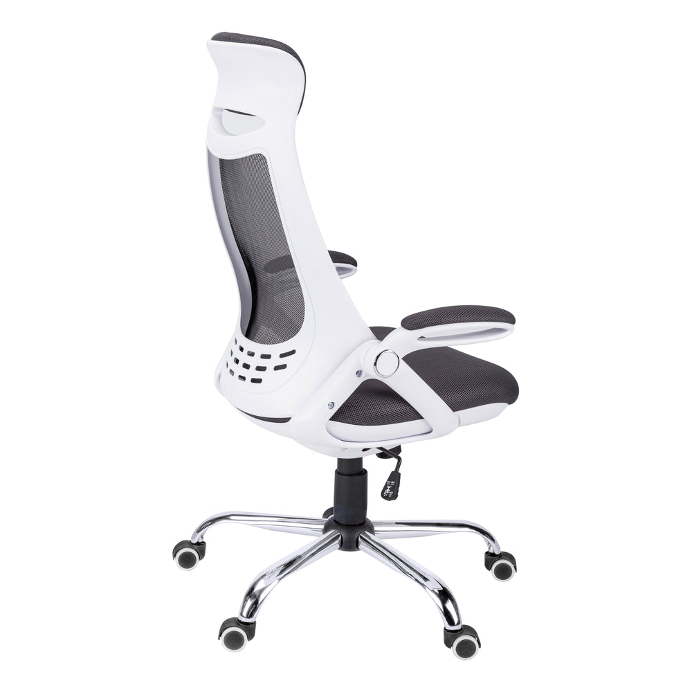 Monarch Specialties Office Chair, Adjustable Height, Swivel, Ergonomic, Armrests, Computer Desk, Work, Grey Mesh, Chrome Metal, Contemporary, Modern White,Grey, Grey Foam,Mdf,Metal,Nylon,Polypropylene,Polyester I 7269