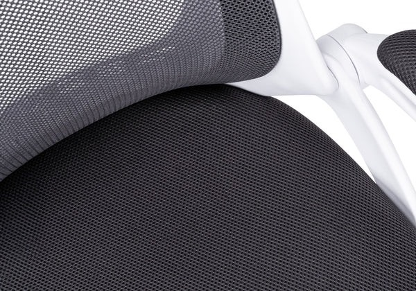 Monarch Specialties Office Chair, Adjustable Height, Swivel, Ergonomic, Armrests, Computer Desk, Work, Grey Mesh, Chrome Metal, Contemporary, Modern White,Grey, Grey Foam,Mdf,Metal,Nylon,Polypropylene,Polyester I 7269