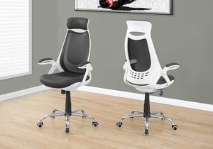 Monarch Specialties Office Chair, Adjustable Height, Swivel, Ergonomic, Armrests, Computer Desk, Work, Grey Mesh, Chrome Metal, Contemporary, Modern White,Grey, Grey Foam,Mdf,Metal,Nylon,Polypropylene,Polyester I 7269