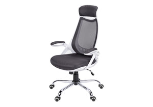 Monarch Specialties Office Chair, Adjustable Height, Swivel, Ergonomic, Armrests, Computer Desk, Work, Grey Mesh, Chrome Metal, Contemporary, Modern White,Grey, Grey Foam,Mdf,Metal,Nylon,Polypropylene,Polyester I 7269