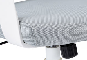 Monarch Specialties Office Chair, Adjustable Height, Swivel, Ergonomic, Armrests, Computer Desk, Work, Grey Mesh, White Metal, Contemporary, Modern White Foam,Mdf,Metal,Nylon,Polypropylene,Polyester I 7270