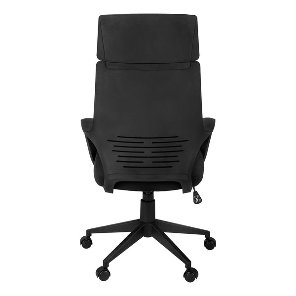 Monarch Specialties Office Chair, Adjustable Height, Swivel, Ergonomic, Armrests, Computer Desk, Work, Black Fabric, Black Metal, Contemporary, Modern Black Foam,Mdf,Metal,Nylon,Polypropylene,Polyester I 7272