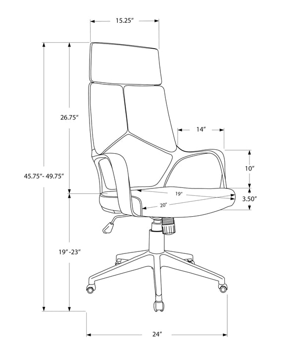 Monarch Specialties Office Chair, Adjustable Height, Swivel, Ergonomic, Armrests, Computer Desk, Work, Black Fabric, Black Metal, Contemporary, Modern Black Foam,Mdf,Metal,Nylon,Polypropylene,Polyester I 7272