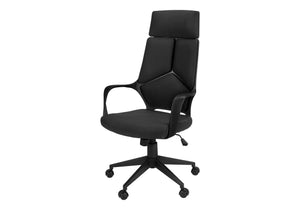 Monarch Specialties Office Chair, Adjustable Height, Swivel, Ergonomic, Armrests, Computer Desk, Work, Black Fabric, Black Metal, Contemporary, Modern Black Foam,Mdf,Metal,Nylon,Polypropylene,Polyester I 7272