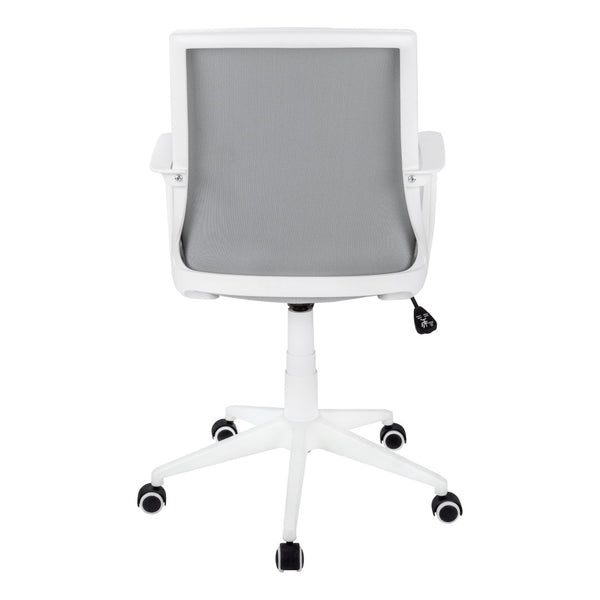 Monarch Specialties Office Chair, Adjustable Height, Swivel, Ergonomic, Armrests, Computer Desk, Work, Grey Mesh, White Metal, Contemporary, Modern White,Grey, Grey Foam,Mdf,Metal,Nylon,Polypropylene,Polyester I 7294