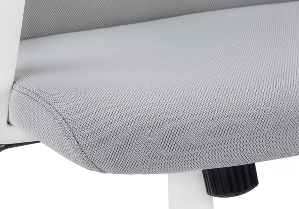 Monarch Specialties Office Chair, Adjustable Height, Swivel, Ergonomic, Armrests, Computer Desk, Work, Grey Mesh, White Metal, Contemporary, Modern White,Grey, Grey Foam,Mdf,Metal,Nylon,Polypropylene,Polyester I 7294