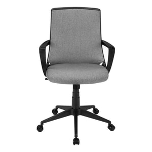 Monarch Specialties Office Chair, Adjustable Height, Swivel, Ergonomic, Armrests, Computer Desk, Work, Grey Mesh, Black Metal, Contemporary, Modern Black,Grey, Grey Foam,Mdf,Metal,Nylon,Polypropylene,Polyester I 7297