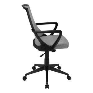 Monarch Specialties Office Chair, Adjustable Height, Swivel, Ergonomic, Armrests, Computer Desk, Work, Grey Mesh, Black Metal, Contemporary, Modern Black,Grey, Grey Foam,Mdf,Metal,Nylon,Polypropylene,Polyester I 7297