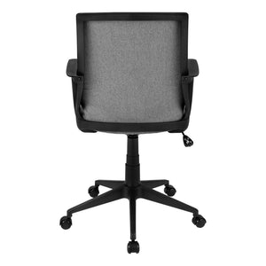 Monarch Specialties Office Chair, Adjustable Height, Swivel, Ergonomic, Armrests, Computer Desk, Work, Grey Mesh, Black Metal, Contemporary, Modern Black,Grey, Grey Foam,Mdf,Metal,Nylon,Polypropylene,Polyester I 7297