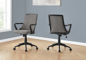 Monarch Specialties Office Chair, Adjustable Height, Swivel, Ergonomic, Armrests, Computer Desk, Work, Grey Mesh, Black Metal, Contemporary, Modern Black,Grey, Grey Foam,Mdf,Metal,Nylon,Polypropylene,Polyester I 7297