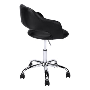 Monarch Specialties Office Chair, Adjustable Height, Swivel, Ergonomic, Armrests, Computer Desk, Work, Black Leather Look, Chrome Metal, Contemporary, Modern Black Foam,Mdf,Metal,Leather,Look I 7298