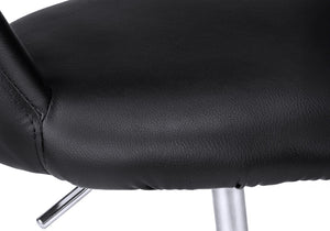 Monarch Specialties Office Chair, Adjustable Height, Swivel, Ergonomic, Armrests, Computer Desk, Work, Black Leather Look, Chrome Metal, Contemporary, Modern Black Foam,Mdf,Metal,Leather,Look I 7298