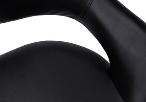 Monarch Specialties Office Chair, Adjustable Height, Swivel, Ergonomic, Armrests, Computer Desk, Work, Black Leather Look, Chrome Metal, Contemporary, Modern Black Foam,Mdf,Metal,Leather,Look I 7298