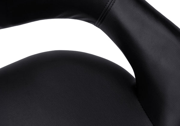 Monarch Specialties Office Chair, Adjustable Height, Swivel, Ergonomic, Armrests, Computer Desk, Work, Black Leather Look, Chrome Metal, Contemporary, Modern Black Foam,Mdf,Metal,Leather,Look I 7298