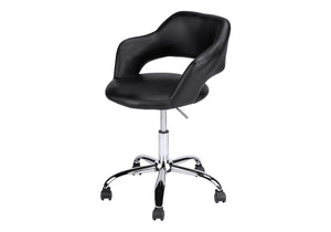 Monarch Specialties Office Chair, Adjustable Height, Swivel, Ergonomic, Armrests, Computer Desk, Work, Black Leather Look, Chrome Metal, Contemporary, Modern Black Foam,Mdf,Metal,Leather,Look I 7298