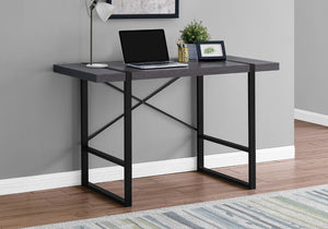 Monarch Specialties Computer Desk, Home Office, Laptop, 48"L, Work, Grey Laminate, Black Metal, Contemporary, Modern Grey Particle Board,Laminate,Mdf,Metal I 7312