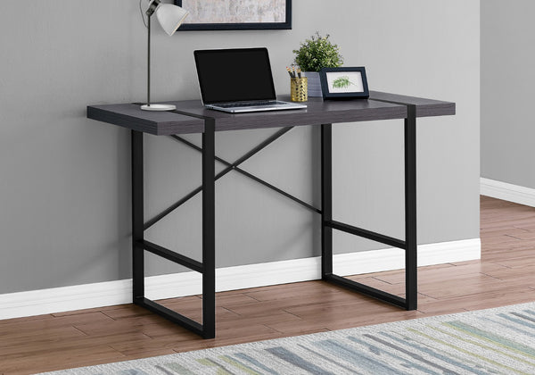 Monarch Specialties Computer Desk, Home Office, Laptop, 48"L, Work, Grey Laminate, Black Metal, Contemporary, Modern Grey Particle Board,Laminate,Mdf,Metal I 7312