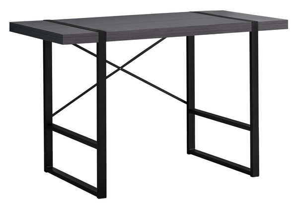 Monarch Specialties Computer Desk, Home Office, Laptop, 48"L, Work, Grey Laminate, Black Metal, Contemporary, Modern Grey Particle Board,Laminate,Mdf,Metal I 7312